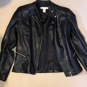 Black leather jacket. (Vegan)